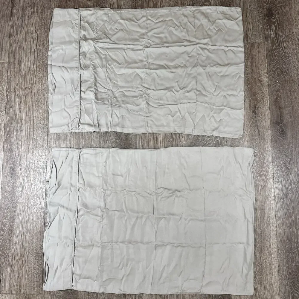 Ettitude Organic Bamboo Queen Flat Sheet 2 Pillowcases Gray Sateen Luxurious